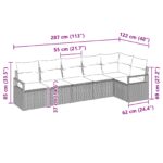 vidaXL 6-dielna záhradná pohovka set s vankúšmi hnedý polyratan – Obrázok 12