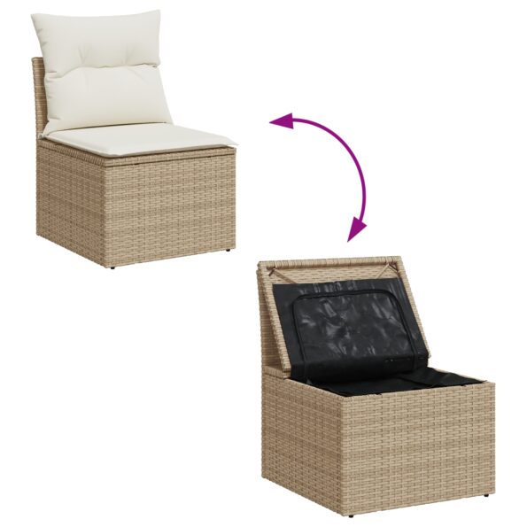 vidaXL Sada pohoviek s vankúšom 6 pcs Béžová a krémová polyratan – Obrázok 11