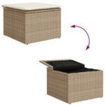 vidaXL Sada pohoviek s vankúšom 6 pcs Béžová a krémová polyratan – Obrázok 13