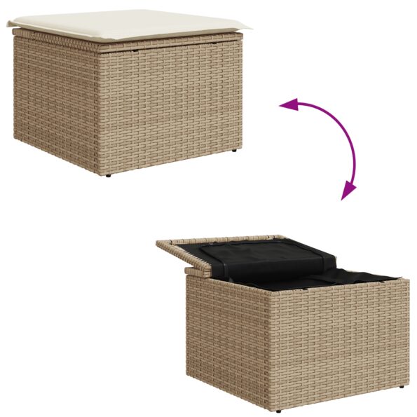 vidaXL Sada pohoviek s vankúšom 6 pcs Béžová a krémová polyratan – Obrázok 13