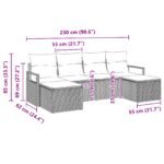 vidaXL 6-dielna záhradná súprava pohoviek s vankúšmi svetlosivý polyratan – Obrázok 12