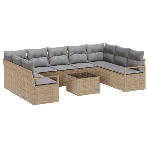 3355219_2.jpg vidaXL 10-dielny záhradný sofa set s vankúšmi čierny polyratan – Obrázok 2