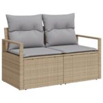 vidaXL 10-dielny záhradný sofa set s vankúšmi čierny polyratan – Obrázok 4