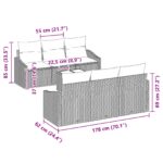 vidaXL 7-dielna záhradná súprava pohoviek s vankúšmi Čierny ratan – Obrázok 11