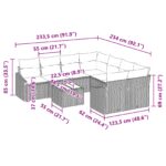 vidaXL 9-dielna záhradná jedálenská súprava s vankúšmi Šedá Poly ratan – Obrázok 13