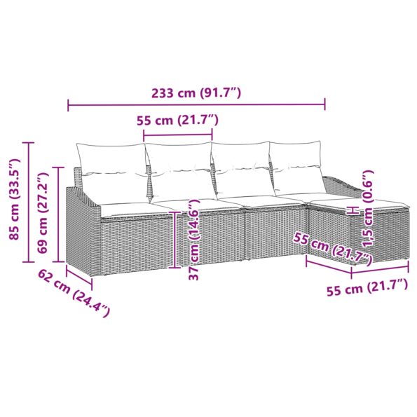 3355348_12.jpg vidaXL 5-dielna záhradná jedálenská súprava s vankúšmi šedá poly ratan – Obrázok 12