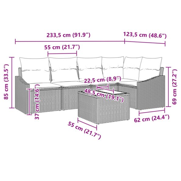 3355398_13.jpg vidaXL 5-dielny záhradný jedálenský set s vankúšmi čierny poly ratan – Obrázok 13