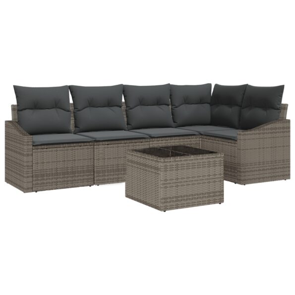 3355398_2.jpg vidaXL 5-dielny záhradný jedálenský set s vankúšmi čierny poly ratan – Obrázok 2