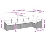 vidaXL 6-dielna záhradná jedálenská zostava s vankúšmi sivý poly ratan – Obrázok 12
