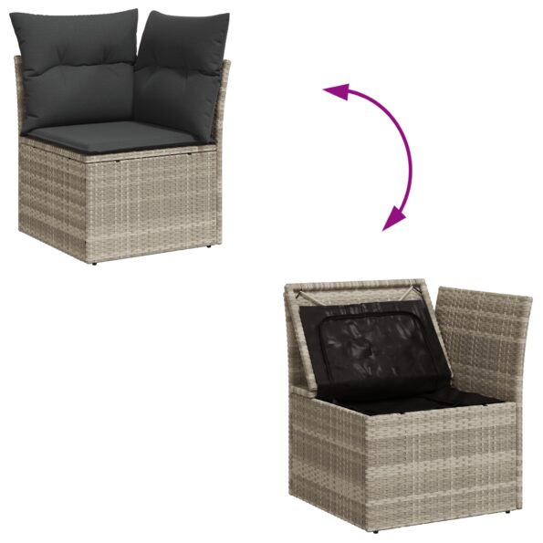 3355471_11.jpg vidaXL 7-dielny záhradný jedálenský set s vankúšmi sivý poly ratan – Obrázok 11