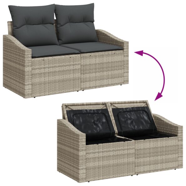 3355471_12.jpg vidaXL 7-dielny záhradný jedálenský set s vankúšmi sivý poly ratan – Obrázok 12