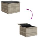 vidaXL 7-dielny záhradný jedálenský set s vankúšmi sivý poly ratan – Obrázok 13