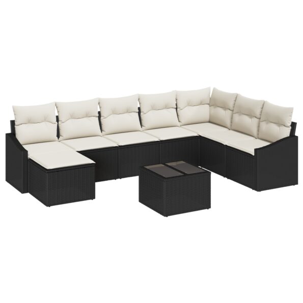3355516_2.jpg vidaXL 8-dielny záhradný jedálenský set s vankúšmi hnedý poly ratan – Obrázok 2
