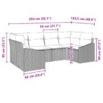 vidaXL Záhradná pohovka 6-dielna s vankúšmi Čierna Polyratan – Obrázok 12