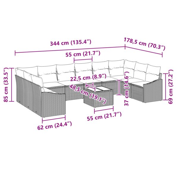 3355578_13.jpg vidaXL 10-dielny záhradný jedálenský set s vankúšmi čierny polyratan – Obrázok 13