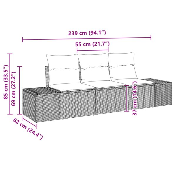 3355592_10.jpg vidaXL Súprava 3-dielneho Záhradného Gauča s Vankúšmi Čierny Polyratan – Obrázok 10