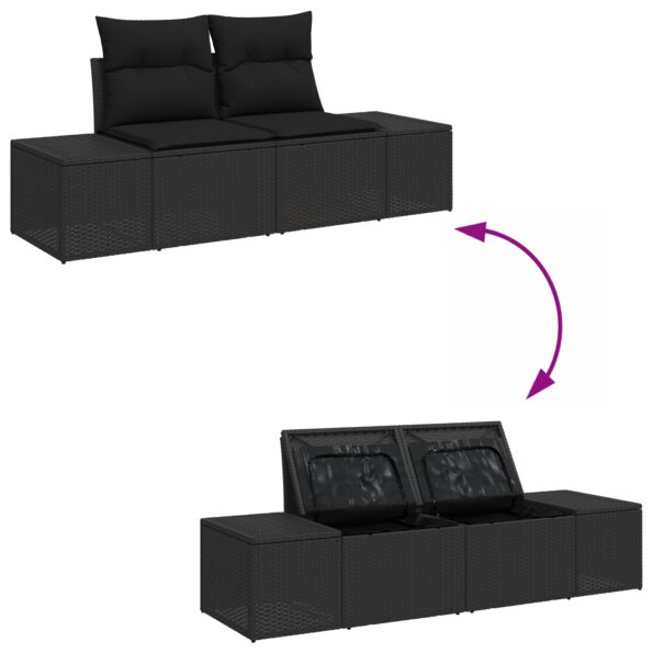 3355642_9.jpg vidaXL 8-dielny záhradný pohovkový set s vankúšmi Čierny Polyratan – Obrázok 9