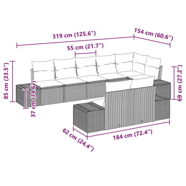 3355781_12.jpg vidaXL 8-dielny záhradný pohovkový set s vankúšmi svetlosivý poly ratan – Obrázok 12