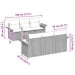 vidaXL 7-dielna záhradná pohovková súprava s vankúšmi, čierny polyratan akácia – Obrázok 8