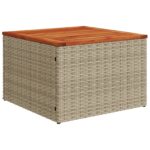 vidaXL 6-dielny záhradný pohovkový set s vankúšmi béžový poly ratan akácia – Obrázok 6