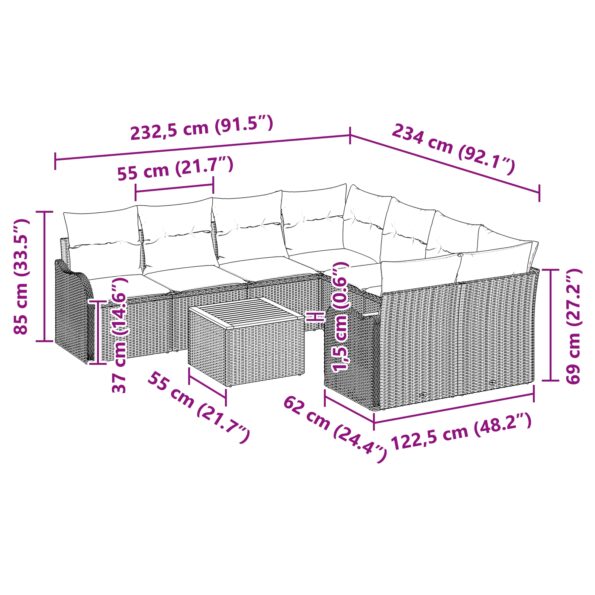 3356102_13.jpg vidaXL 9-dielna súprava záhradného gauča s vankúšmi v sivej farbe z polyratanu a akácie – Obrázok 13