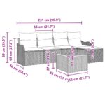 vidaXL 6-dielna záhradná pohovka s vankúšmi čierny poly ratan akácia – Obrázok 13