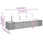 vidaXL 3-dielna záhradná pohovka s vankúšmi Čierna Polyratan Akácia – Obrázok 10