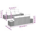 Záhradný gaučový set vidaXL 7 dielny s vankúšmi sivý polyratan akácia, Záhradný dvojmiestny gauč vidaXL so skladovaním a vankúšmi sivý polyratan – Obrázok 11