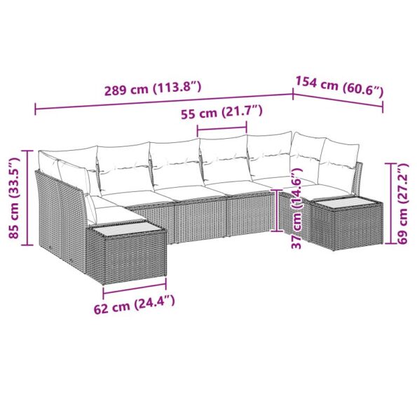 3356827_12.jpg vidaXL 7-dielna záhradná pohovka s vankúšmi, čierna, polyratan, akácia – Obrázok 12