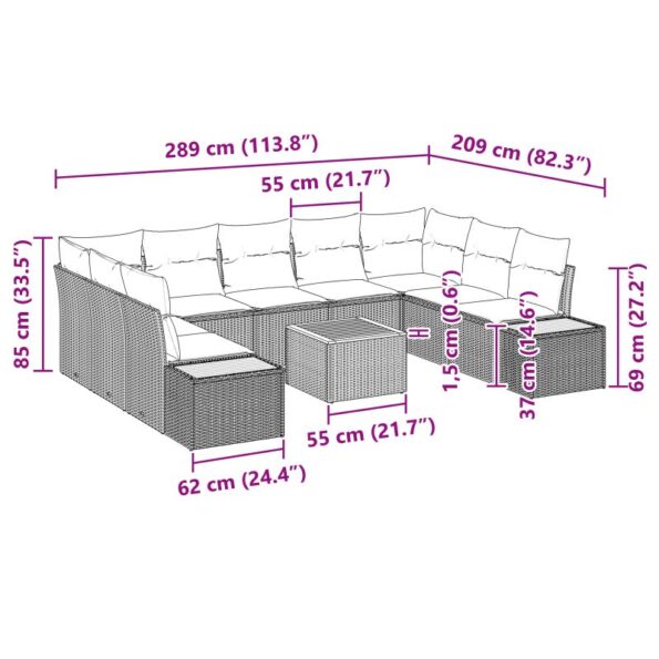 3356837_13.jpg vidaXL 6-dielna záhradná súprava pohoviek s vankúšmi čierna poly ratan akácia – Obrázok 13