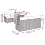 vidaXL 7-dielny záhradný pohovkový set s vankúšmi Sivý Poly Ratan – Obrázok 13