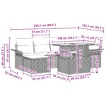 vidaXL 7-dielny záhradný pohovkový set s čierno-bielym poly ratanom – Obrázok 10