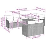 vidaXL 9-dielny záhradný pohovkový set s vankúšmi Svetlosivý poly ratan – Obrázok 3