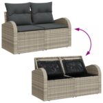 vidaXL Súprava záhradných pohoviek 6 pcs Svetlosivá Poly ratan – Obrázok 12