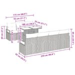 vidaXL 8-dielna záhradná sedacia súprava s vankúšmi sivá poly ratan – Obrázok 13