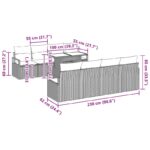 vidaXL 9-dielny záhradný pohovkový set s vankúšmi Hnedá poly ratanová – Obrázok 13