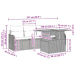 vidaXL 5-dielna súprava gauča s vankúšmi - čierny poly ratan – Obrázok 13