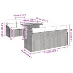 vidaXL 7-dielna záhradná súprava s vankúšmi, béžový poly ratan – Obrázok 13