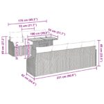 vidaXL 8-dielna záhradná sedacia súprava s vankúšmi béžová poly ratan – Obrázok 13