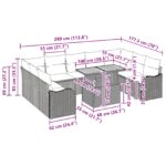 vidaXL 10-dielna súprava záhradných sedačiek s vankúšmi béžový poly ratan – Obrázok 13