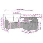 vidaXL 5-dielny záhradný gaučový set s poťahmi čierneho poly ratanu – Obrázok 13