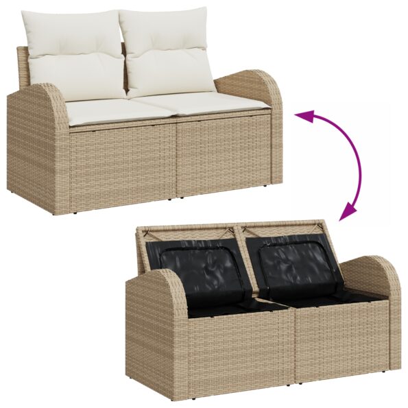 3358325_11.jpg vidaXL 6-dielny záhradný gauč set s vankúšmi Béžový Poly Ratan – Obrázok 11
