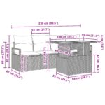 vidaXL 5-dielny záhradný gauč s vankúšmi Čierny polyratan – Obrázok 13