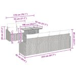 vidaXL 8-členná záhradná sedačka s vankúšmi Čierny Poly Ratan – Obrázok 13