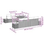 vidaXL 9-dielny súbor záhradných gaučov s vankúšmi čierny poly ratan – Obrázok 13