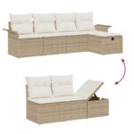 vidaXL 6-dielny záhradný súbor pohoviek s béžovými vankúšmi – Obrázok 8