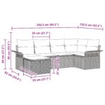 vidaXL 6-dielna záhradná pohovka s vankúšmi Hnedý polyratan – Obrázok 10