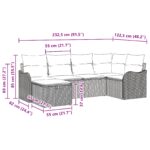 vidaXL 6-dielna súprava záhradnej pohovky s vankúšmi Hnedý Poly ratan – Obrázok 10
