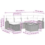 vidaXL Súprava 7 kusov záhradnej pohovky s vankúšmi čierny poly ratan – Obrázok 11