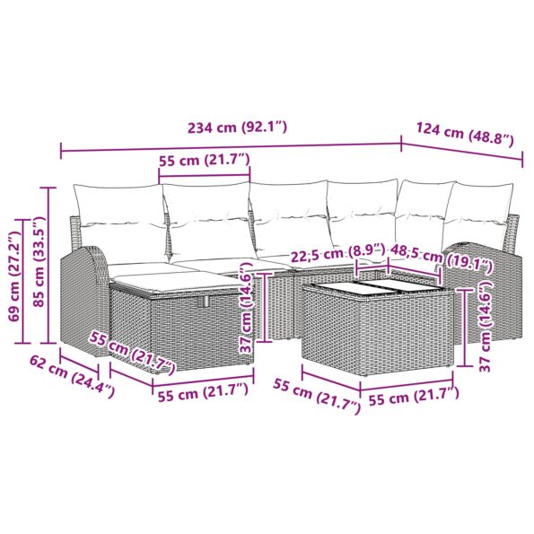 3359086_11.jpg vidaXL Súprava 7 kusov záhradnej pohovky s vankúšmi čierny poly ratan – Obrázok 11